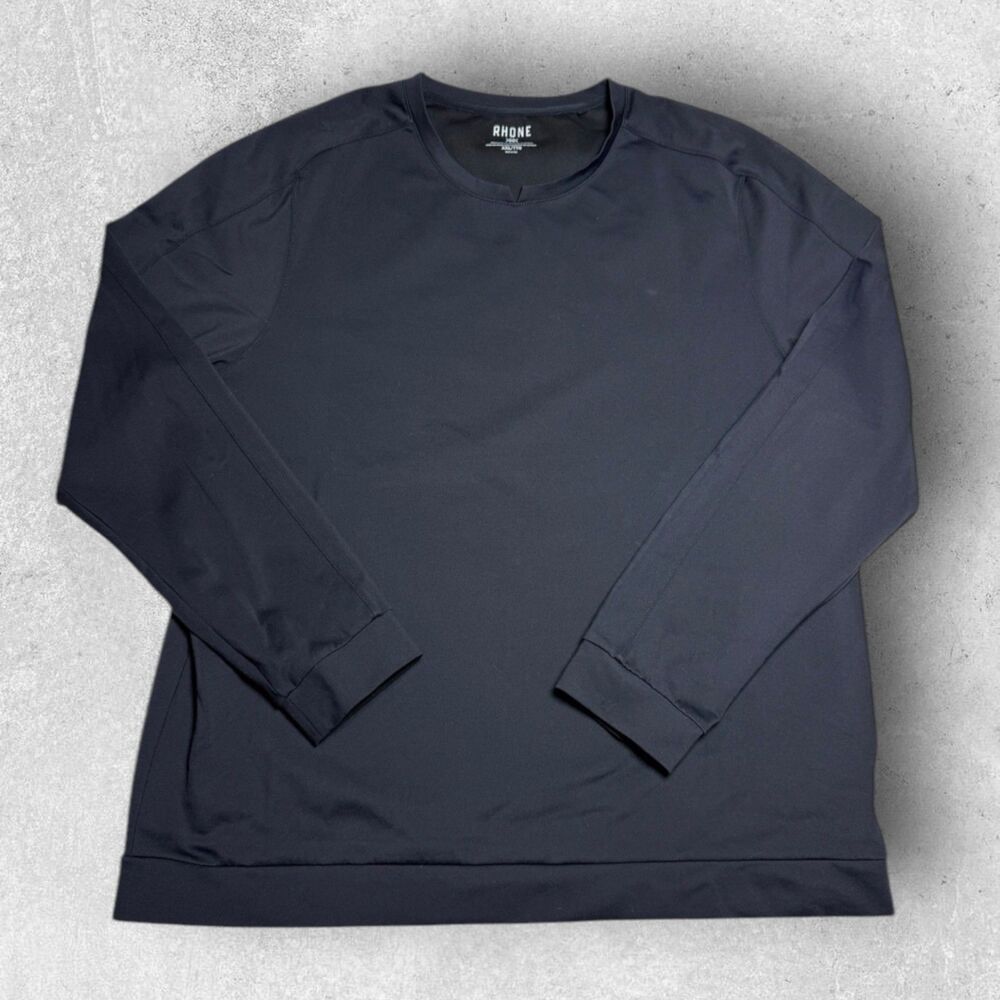 Rhone Mens Performance Long Sleeve Shirt Size XXL Black Heavyweight Athleisure